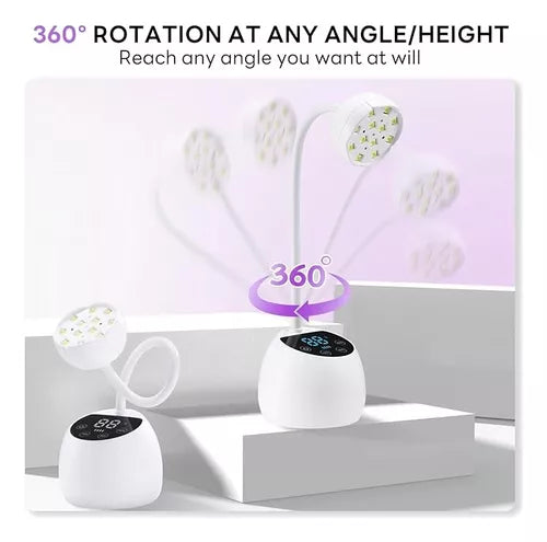 Lámpara Uv/led Para Uñas 360° Con Temporizadores Y Pantalla